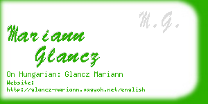 mariann glancz business card